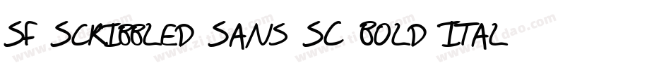 SF Scribbled Sans SC Bold Italic字体转换